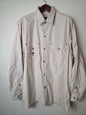 Kakadu Traders Australia Safari Shirt XXL Beige 100% Cotton 8MS12 Pockets